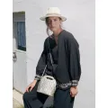 Sac cuir tressé mini Léna doré