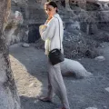 Sac cuir tressé mini Léna noir
