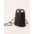 Sac cuir tressé mini Léna noir