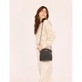 Sac cuir tressé mini Léna noir