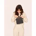 Sac cuir tressé mini Léna noir