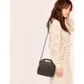 Sac cuir tressé mini Léna noir