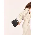 Sac cuir tressé mini Léna noir