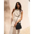 Sac cuir tressé mini Léna noir
