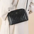 Sac cuir tressé Mia noir