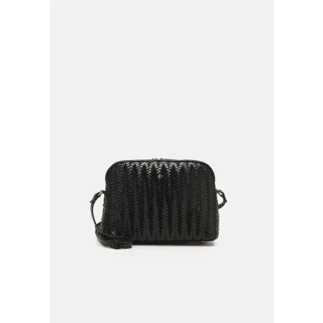 Sac cuir tressé Mia noir