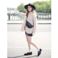 Sac banane cuir Nicole noir