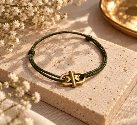Bracelet Cordon Fin Vert 