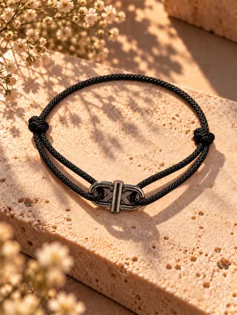 Bracelet Cordon Large Noir 