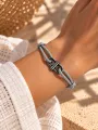 Bracelet Cordon Large Gris