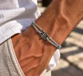 Bracelet Cordon Large Gris