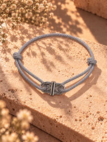 Bracelet Cordon Large Gris