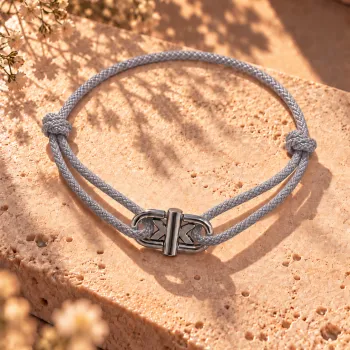 Bracelet Cordon Large Gris