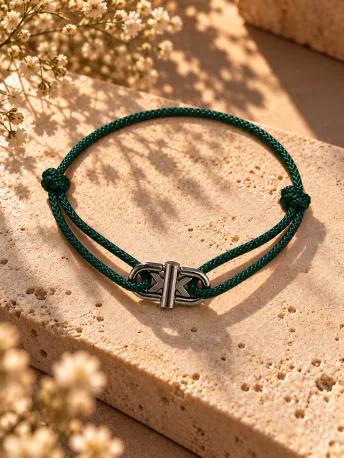 Bracelet Cordon Large Vert