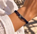 Bracelet Cordon Large Bleu 