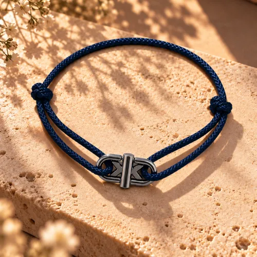 Nos bijoux pour bracelet cordon large bleu 