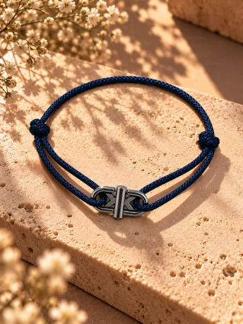 Bracelet Cordon Large Bleu 