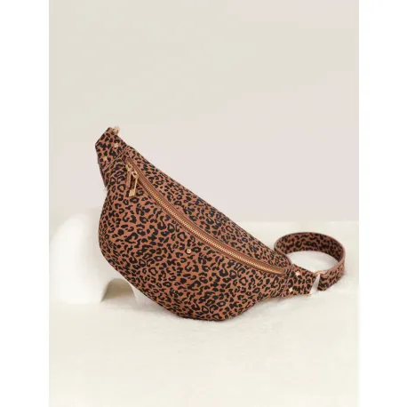 Sac banane cuir Nicole Léopard