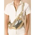 Sac banane cuir Nicole disco doré