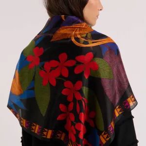 Nos bijoux pour foulard petal noir 130cmx130cm