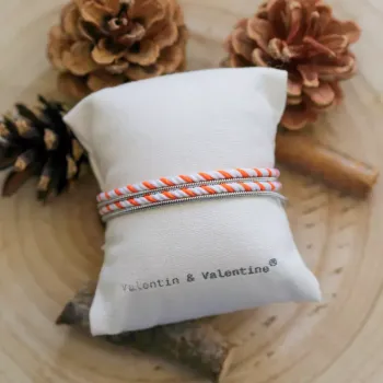 Bracelet Valentin Orange et blanc