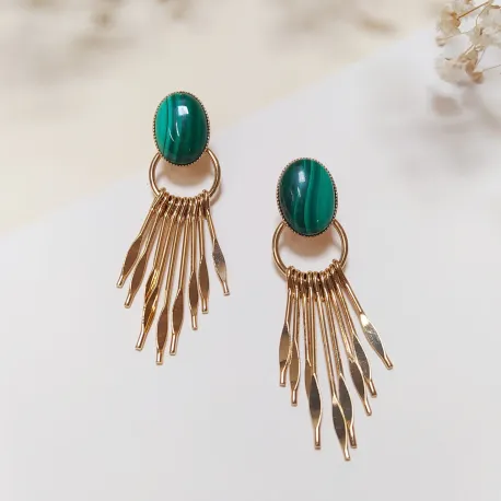 Boucles d'oreilles Edmond Malachite