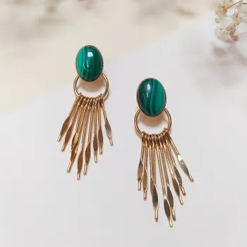 Boucles d'oreilles Edmond Malachite