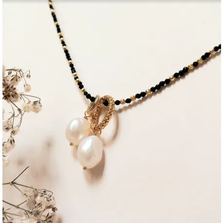 Collier Sultane agate noire