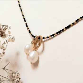 Collier Sultane agate noire