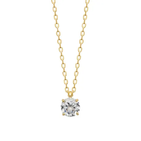 Collier pendentif solitaire 6MM