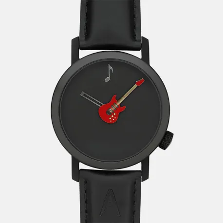 Montre guitare rouge 42MM PVD noir