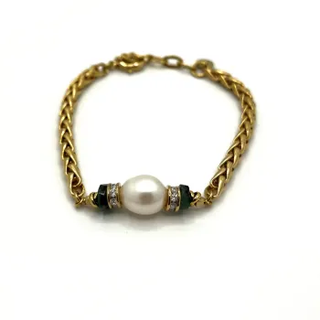 Bracelet Paloma émeraude et perle