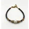 Bracelet Fallon coquillage gris perle blanche