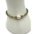 Bracelet Fallon apatite verte et perle blanche 