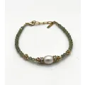 Bracelet Fallon apatite verte et perle blanche 