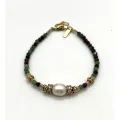 Bracelet Fallon rubis zoisite et perle blanche