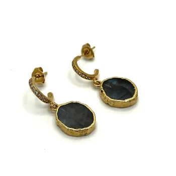 Boucles d'oreilles baby kara labradorite