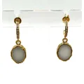 Boucles d'oreilles baby kara agate blanche