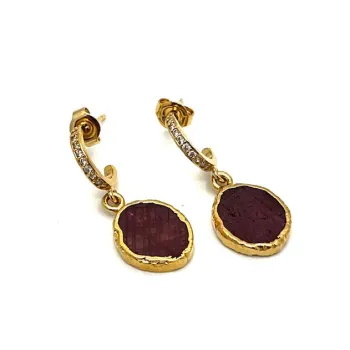 Boucles d'oreilles baby kara racine de rubis
