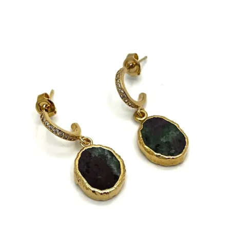 Boucles d'oreilles baby kara rubis zoisite