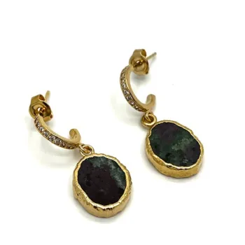 Boucles d'oreilles baby kara rubis zoisite