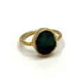 Bague Kara émeraude Raw