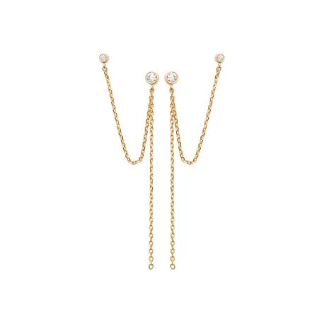 Boucles d'oreilles chaine 2 trous