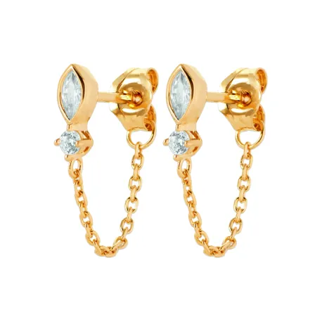 Boucles d'oreilles chainette et zircon
