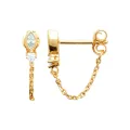 Boucles d'oreilles chainette et zircon