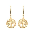 Boucles d'oreilles arbre de vie vintage doré