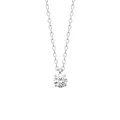 Collier solitaire argent, chaine 45cm 