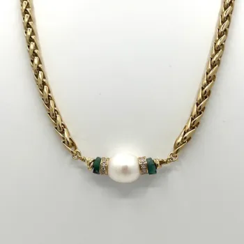 Collier Paloma émeraude et perle