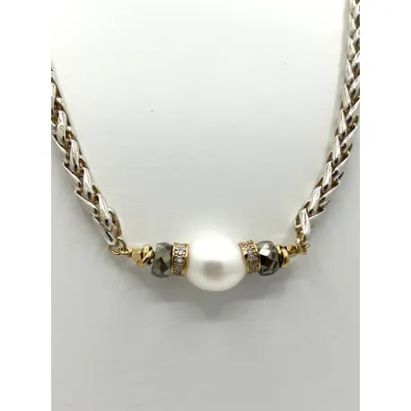 Collier Paloma pyrite et perle