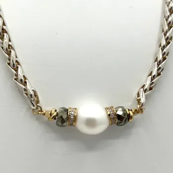 Collier Paloma pyrite et perle 